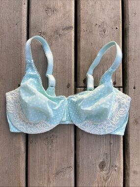 Olga Polka Dot Lace Underwire Bra 36 DD